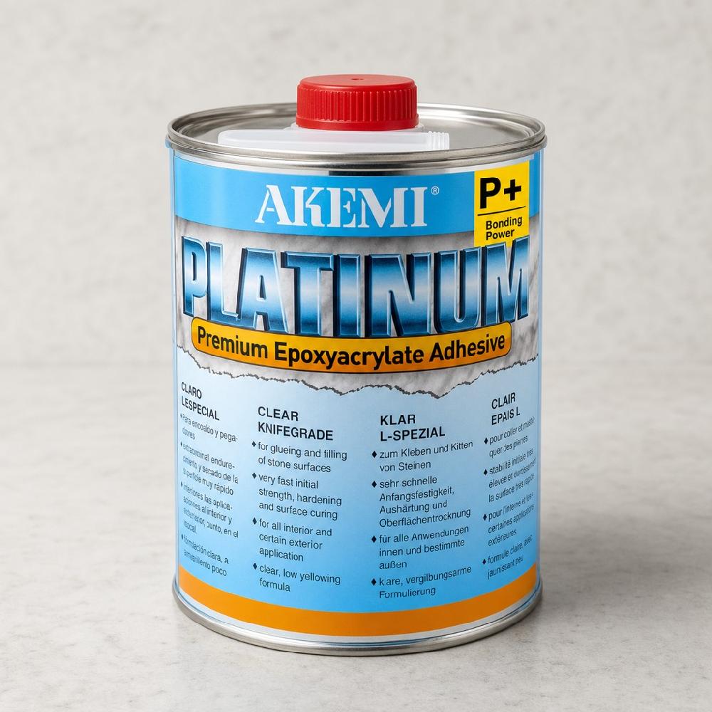 Клей для камня эпоксиакрилатный густой AKEMI 10725 Platinum Pre прозрачный 0,9л (Германия) A