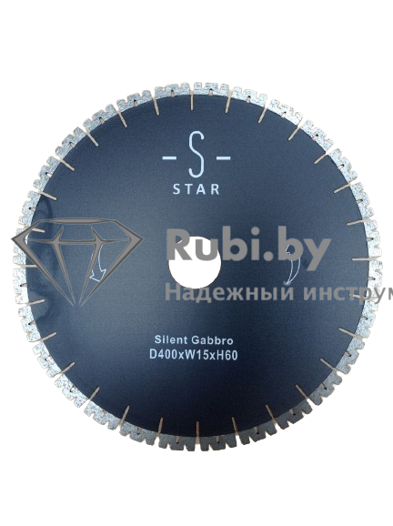 Алмазный диск по граниту Wanlong W-образный Silence Gabbro d400x15x3,6x60 сегментный E
