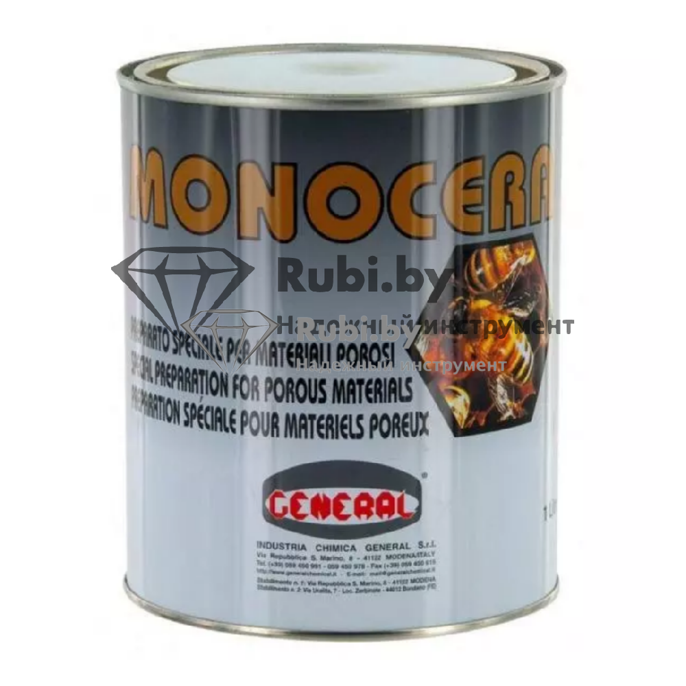 Воск для камня густой GENERAL Monocera черный 1л (Италия) H