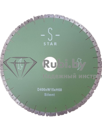 Алмазный диск по граниту STAR Wanlong W-образный Silence Universal d400x20x3,6x60 сегментный С