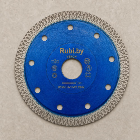 Алмазный диск для керамогранита VERON RUBI.BY ультратонкий d150*22.23 1.6*10mm F