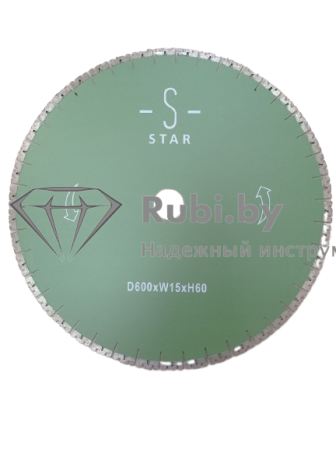 Алмазный диск по граниту STAR Wanlong W-образный  Universal d600x20x3,6x60 сегментный  А 