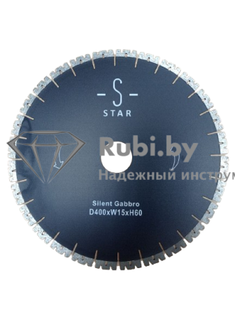 Алмазный диск по граниту Wanlong W-образный Silence Gabbro d400x15x3,6x60 сегментный   С 