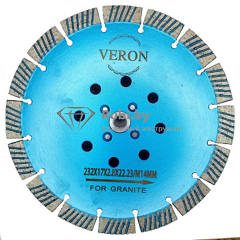 (Д)Алмазный диск по граниту VERON1 d230x2,3x10xM14 сегментный G