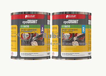 Фото Эпоксидный густой клей для камня ELKAY EpoGRANIT EG2001  черный (0,5 + 0,5 кг) (Турция)  для камня 